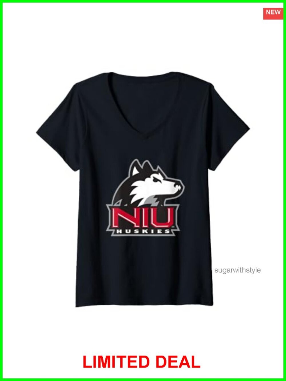 Northern Illinois Huskies Officially Licensed V-Neck Short Sleeve Tee